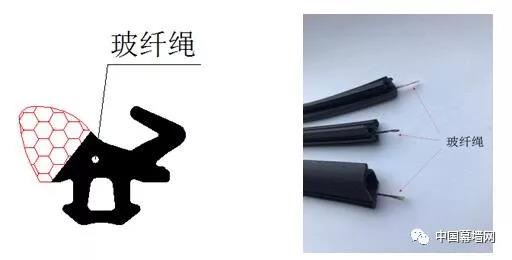 实心橡胶、玻纤双复合密封条