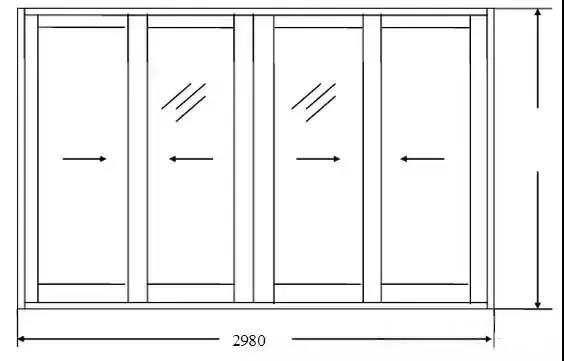 铝合金推拉门LPM3021的下料尺寸