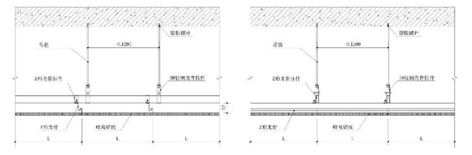 铝蜂窝板吊顶节点2