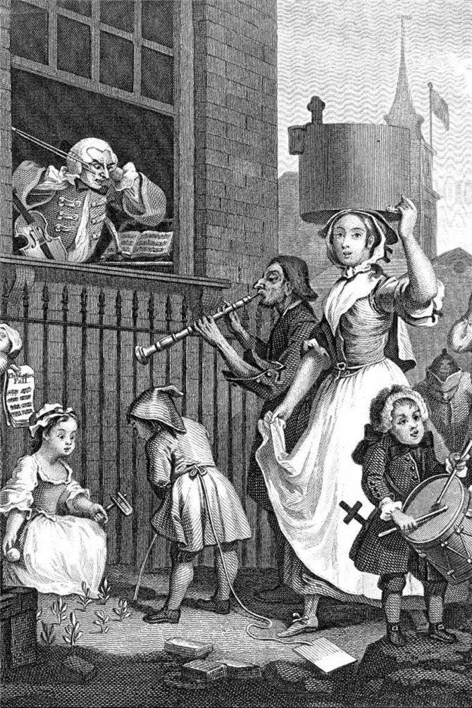 英国著名艺术家威廉·贺加斯于 1741 年的文学作品《The Enraged Musician》
